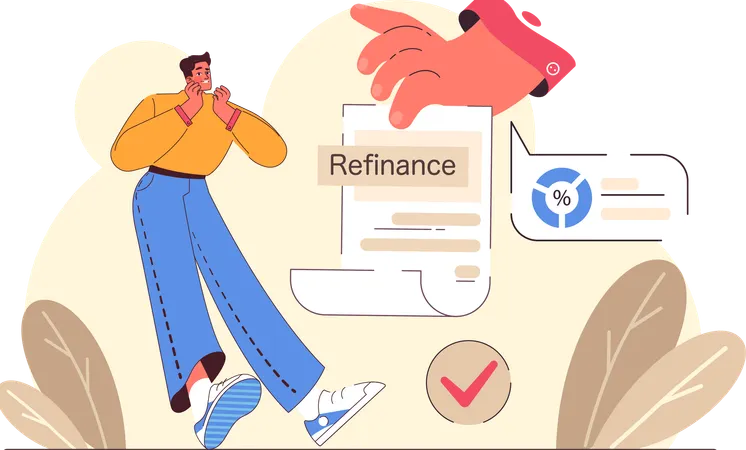 Boy getting refinance 일러스트레이션