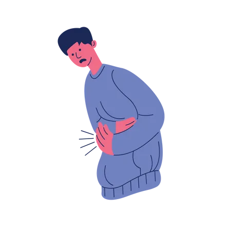 Boy having stomachache  Illustration