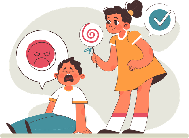 Boy is suffering from psychological disorder  Illustration