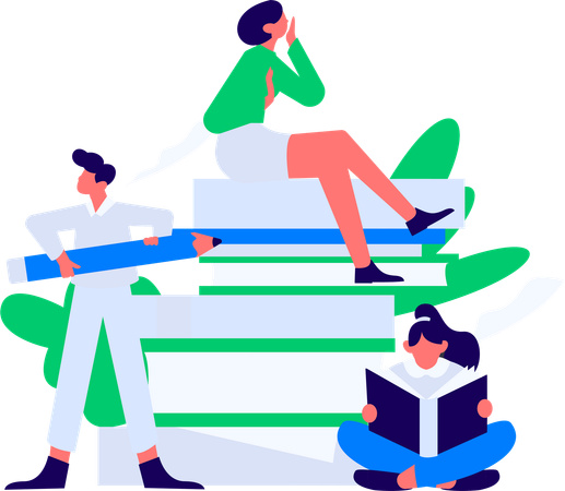 Boy Reading Book  Illustration