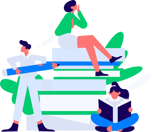 Boy Reading Book  Illustration