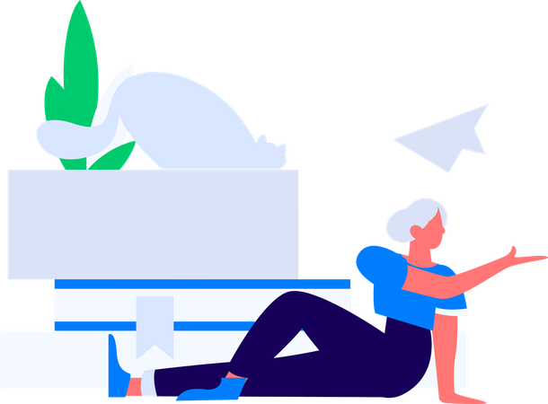 Boy Reading Book  Illustration