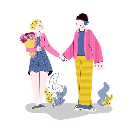 Boyfriend and girlfriend  Illustration