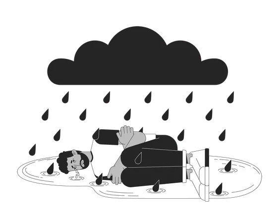 Breakdown emotional stress  イラスト