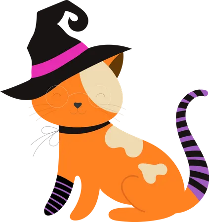 Gato bruxa  Ilustração