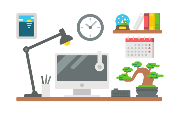 Bureau de travail  Illustration