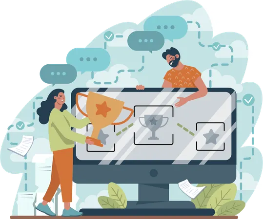 Business Achievement  Illustration