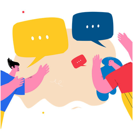 Business conversation between company employees  Illustration