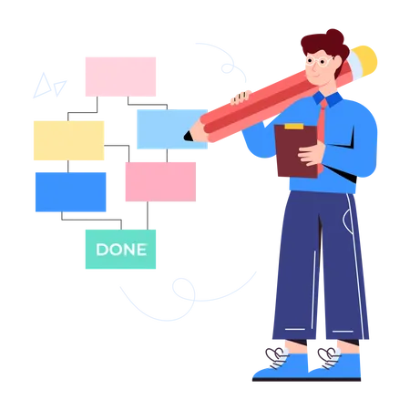 Business Flow Planning  Illustration