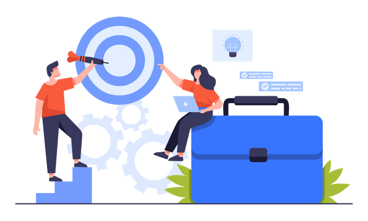 Business goal solution  イラスト