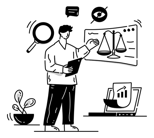 Business Law And Order  Illustration