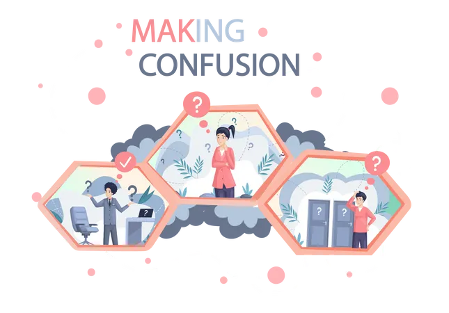 Business people in confusion  イラスト