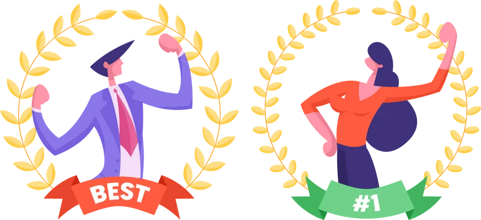 Business peoples award  Illustration