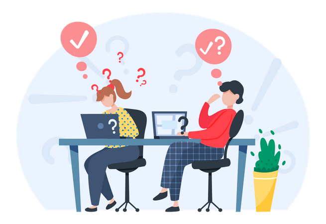 Business team in doubt  イラスト