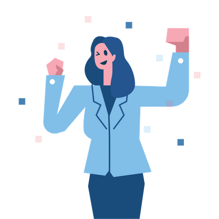 Business woman celebrate victory  Illustration