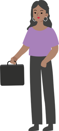 Business woman holding briefcase  Illustration
