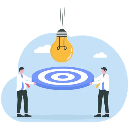 Businessman achieving business target  Illustration