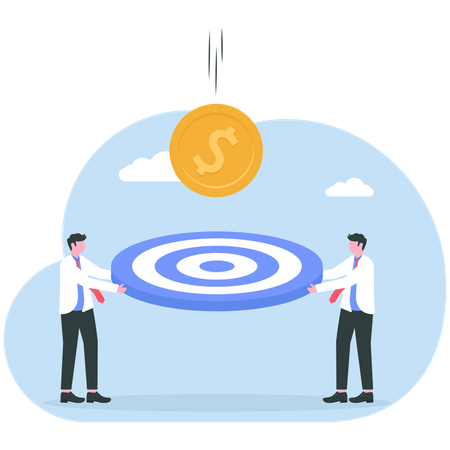 Businessman achieving financial target  Illustration