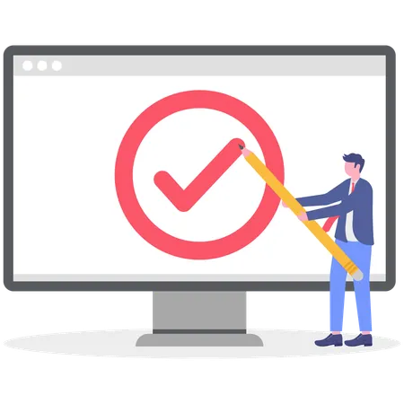 Businessman checking list  Illustration