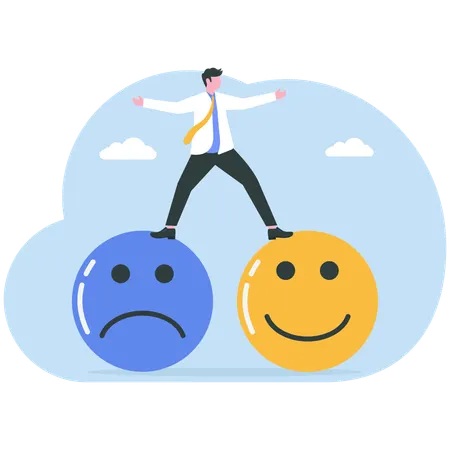 Businessman facing emotional stress  Illustration