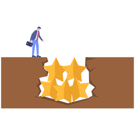 Businessman finding customer reviews  Illustration