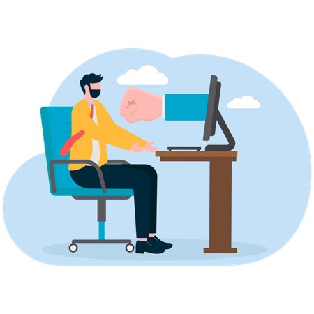 Businessman getting online rejection  Illustration