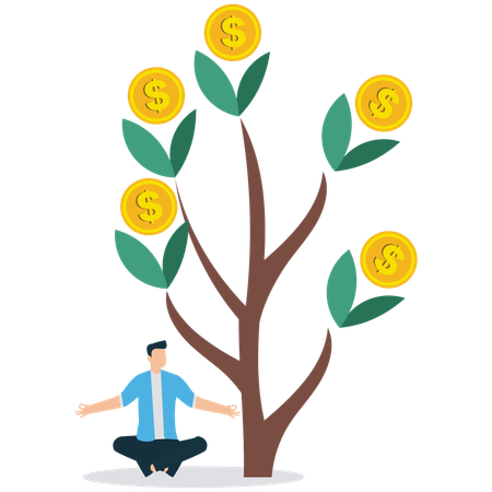 Businessman have Investment Mindset and Financial Growth  Illustration