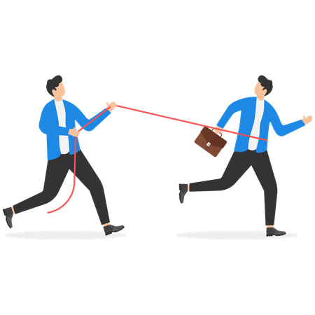 Businessman is cheating in competition  イラスト