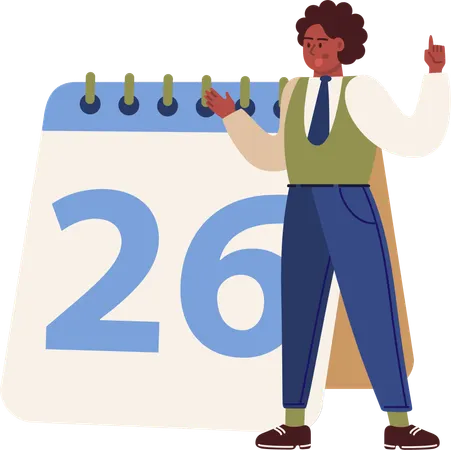 Businessman marks the deadline date  Illustration
