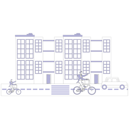 Businessman roaming in city  Illustration