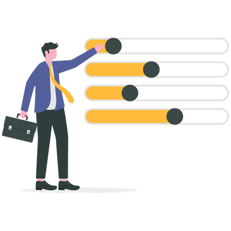 Businessman working on data scientist  Illustration