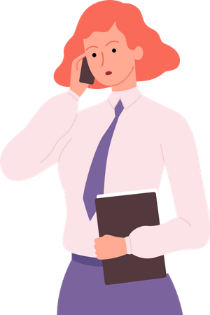 Businesswoman talking on mobile  Illustration
