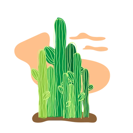 Cacto no deserto do Saara Ilustração