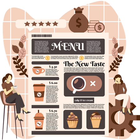Cardápio do café  Ilustração