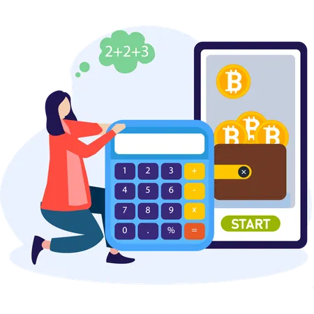 Calculateur de bitcoins  Illustration