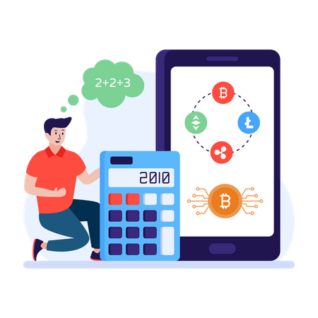 Calculateur de bitcoins  Illustration