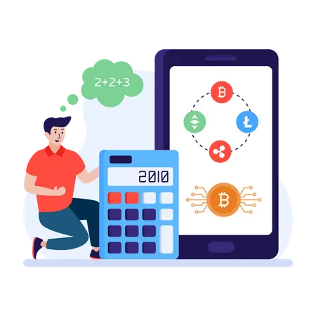 Calculateur de bitcoins  Illustration