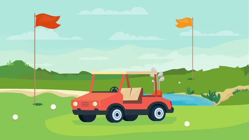 Carrinho de golfe  Ilustração