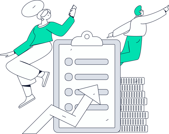Casal fazendo comunicação online por meio de mensagens  Ilustração
