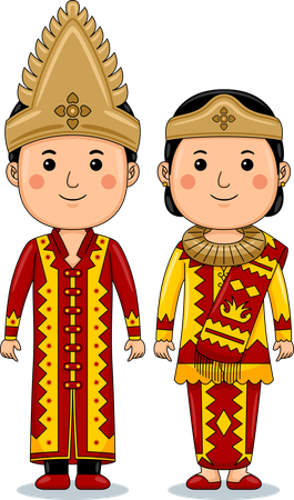 Casal usa roupas nias  Ilustração