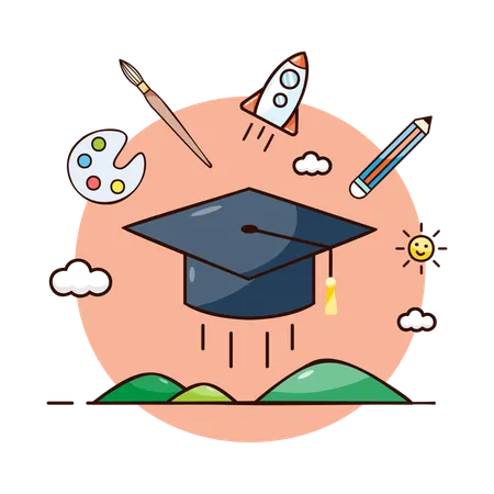 Casquette de remise des diplômes  Illustration