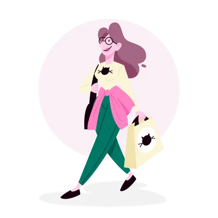 Cat lover doing cat shopping  Illustration