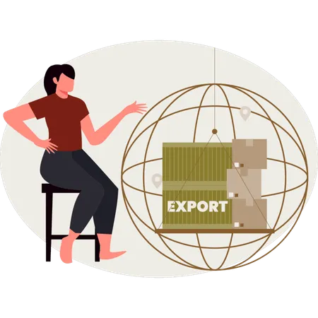 La niña muestra las exportaciones mundiales  Ilustración
