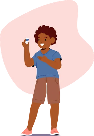 Child Measures Blood Sugar Levels With Glucometer  Illustration