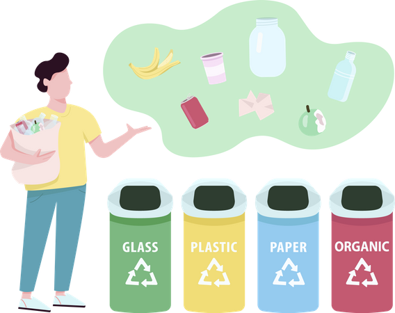 Clasificación de basura  Ilustración
