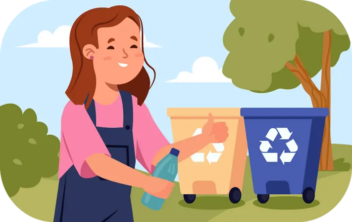 Clasificación de basura  Ilustración