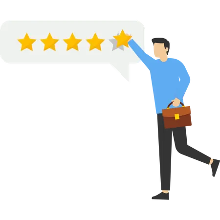 El cliente da una reseña satisfecha  Ilustración