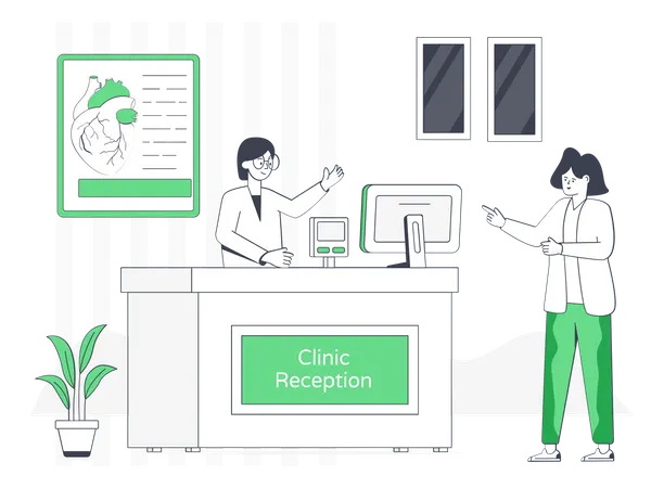 Recepción de la clínica  Ilustración