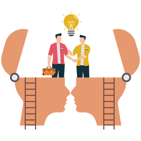 Colaboración empresarial e intercambio de conocimientos  Ilustración