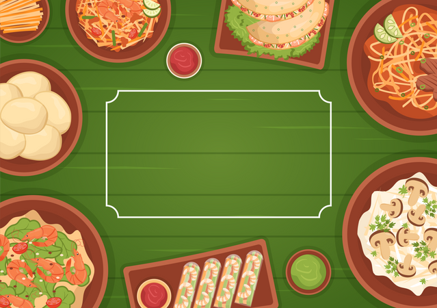 Comida vietnamita  Ilustración